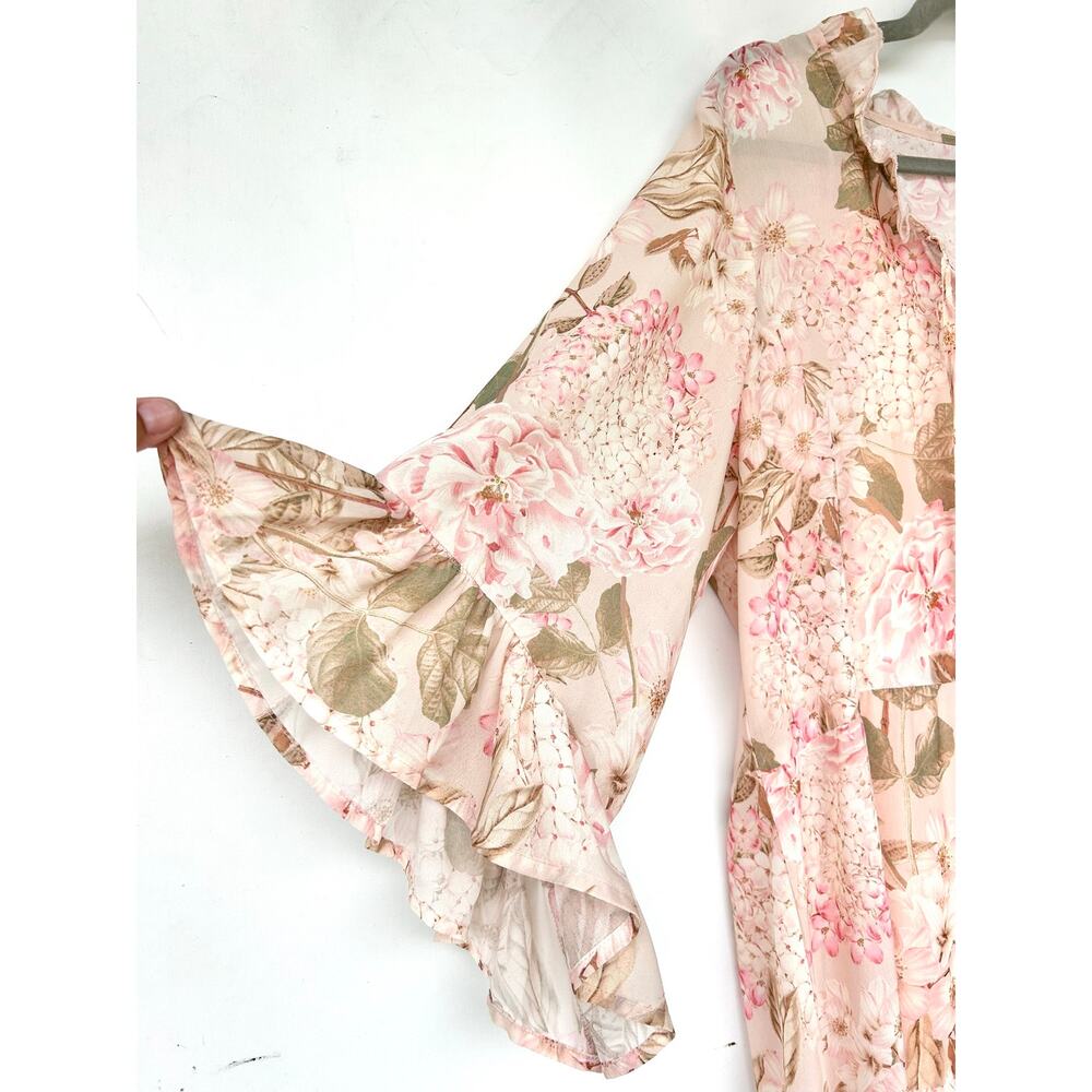 Show Me Your Mumu Viola Hydrangea Maxi Dress Pink Floral Wedding Guest Large - Picture 6 of 8